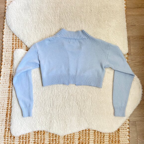 Luna Ivy Cropped Knit Sweater w/ Customizable Front – Size Small - Picture 9 of 9